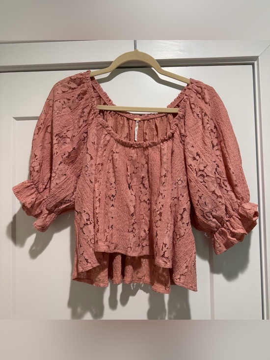Free People Tops - Free People Rose Lace Peasant Top Size Medium